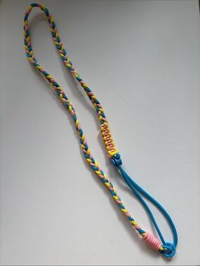 Braided Multicolor Phone Lanyard - Pink, Yellow & Blue